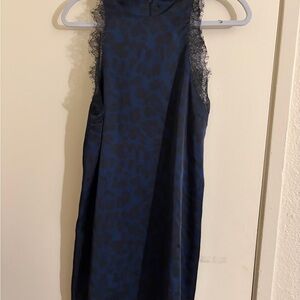 Zara Navy and Black Patterned Dress